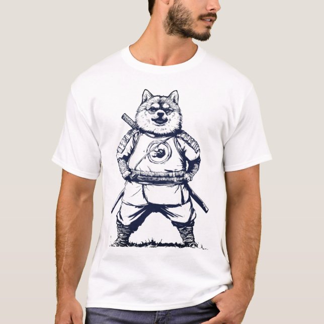 Camiseta Viking Wolf Warrior - Animal da fantasia medieval (Frente)