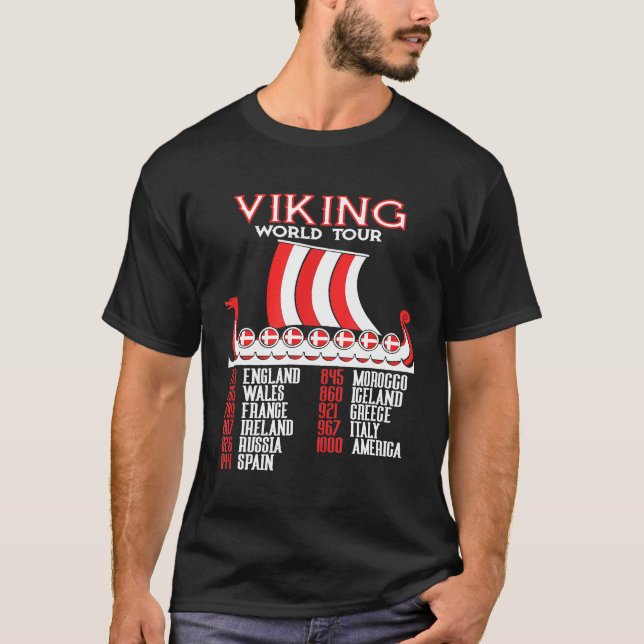 Camiseta Viking World Tour Dinamarca Viking Ship Longship V (Frente)