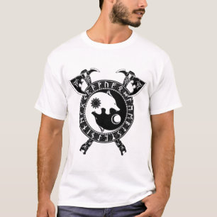 Camiseta Viking Yin Yang Wolf E Ax