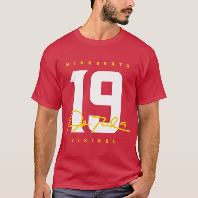 Camiseta Vikings Adam Thielen 19 Assinatura Design (Frente)