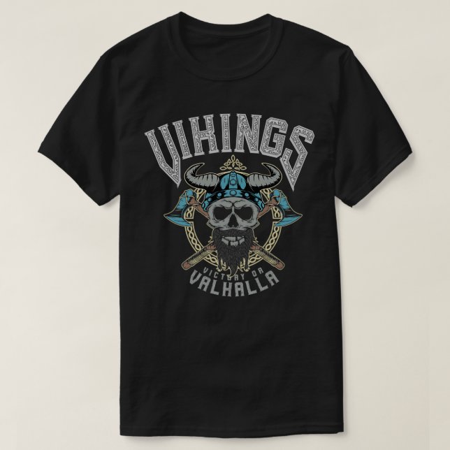Camiseta Vikings Victory Or Valhalla (Frente do Design)