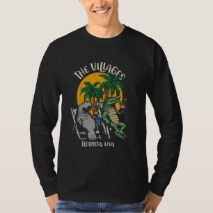 Camiseta Vilas da Flórida EUA Funny Manatee e Alligator D