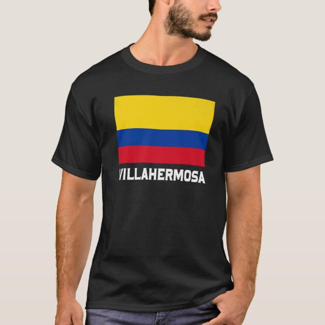 Camiseta Villahermosa Colombia Flag Emblem Escudo Bandera C (Frente)
