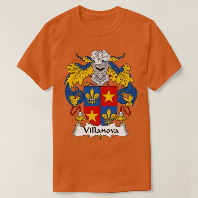 Camiseta Villanova Casaco da Guarda Familiar de Armas (Frente do Design)