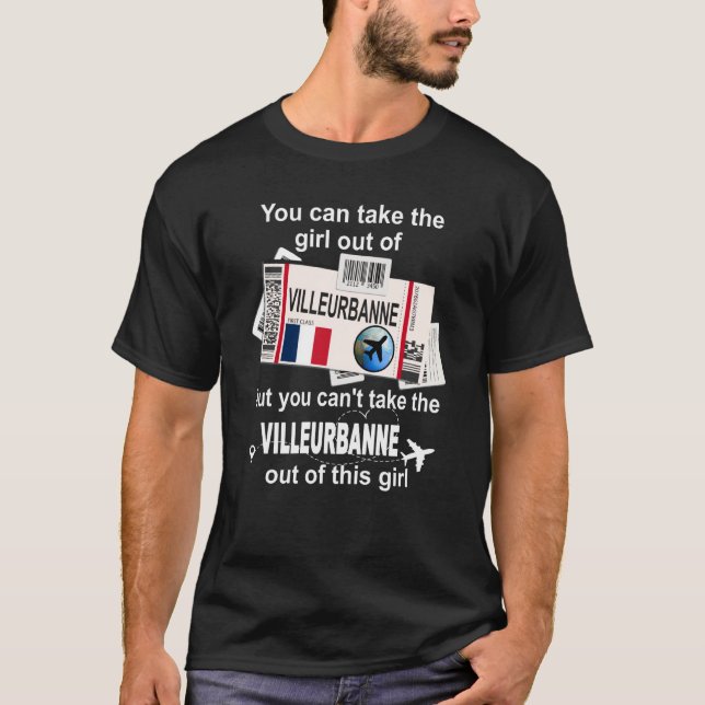 Camiseta Villeurbanne Boarding Pass Villeurbanne Girl Ville (Frente)