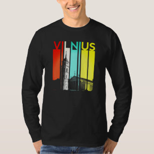 Camiseta Vílnius Lituânia Lietuva Bandeira Mar Báltico Retr