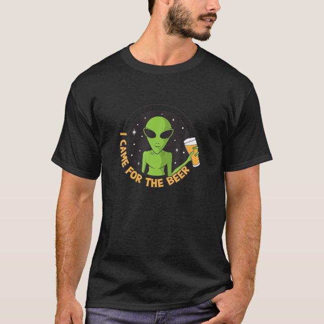 Camiseta Vim Para A Cerveja - Aliens Engraçados (Frente)