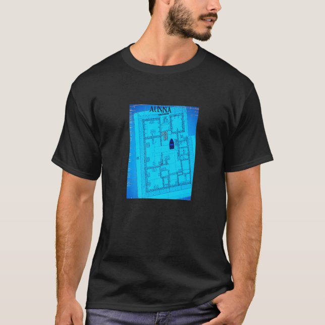 Camiseta Vimana Blueprint Antigo Ast do Templo da Índia (Frente)