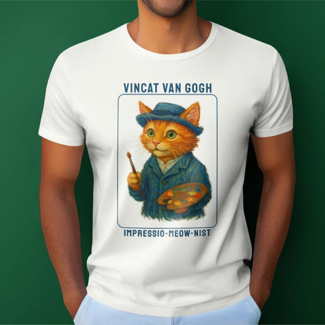 Camiseta Vincat Van Gogh Impressio-Nist Funny (Vincent Van Gogh in cat form. Vincat van Gogh, Impressio-meow-nist funny t-shirt from Ricaso)