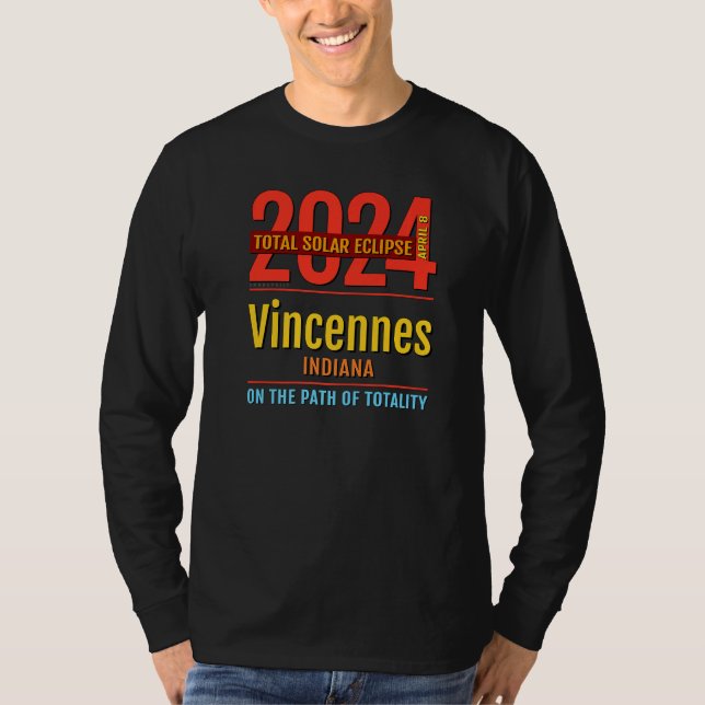 Camiseta Vincennes Indiana IN Eclipse Solar Total 2024  4   (Frente)