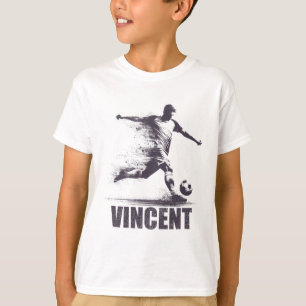 Camiseta Vincent Futebol Meninos Nome Personalizado Vincen