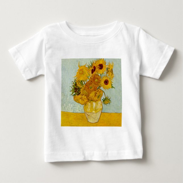 Camiseta Vincent Van Gogh 12 Girassóis Impressionista (Frente)