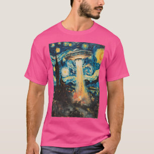Camiseta Vincent Van Gogh - A Noite Estrelada Ufo Invasão A