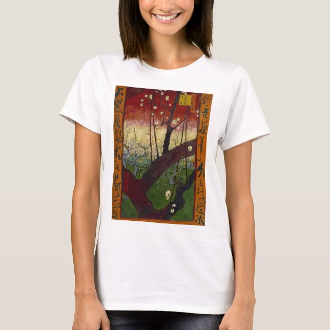 Camiseta Vincent Van Gogh - Árvore de ameixa de flores (Frente)