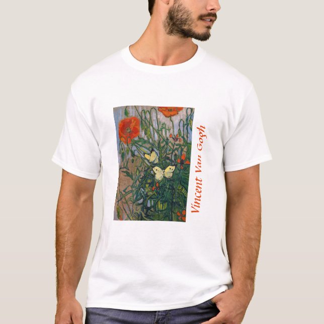Camiseta Vincent van Gogh - Borboletas e papagaios (Frente)