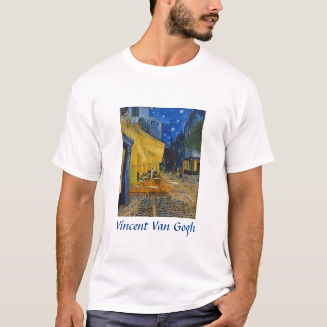 Camiseta Vincent van Gogh - Cafe Terrace à Noite (Frente)