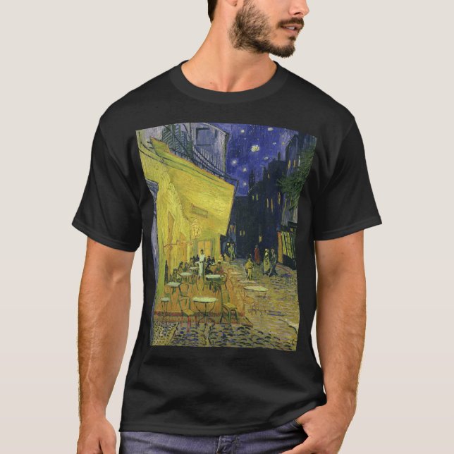 Camiseta Vincent van Gogh - Cafe Terrace à Noite (Frente)