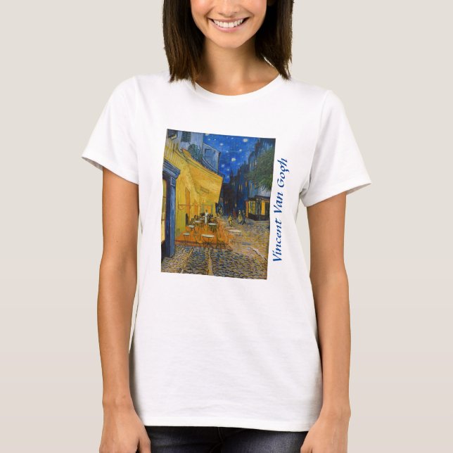 Camiseta Vincent van Gogh - Cafe Terrace à Noite (Frente)