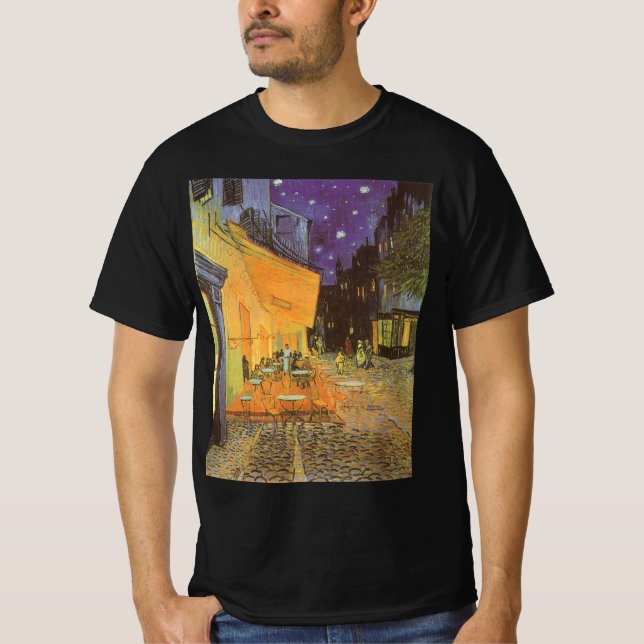Camiseta Vincent van Gogh - Cafe Terrace à Noite (Frente)