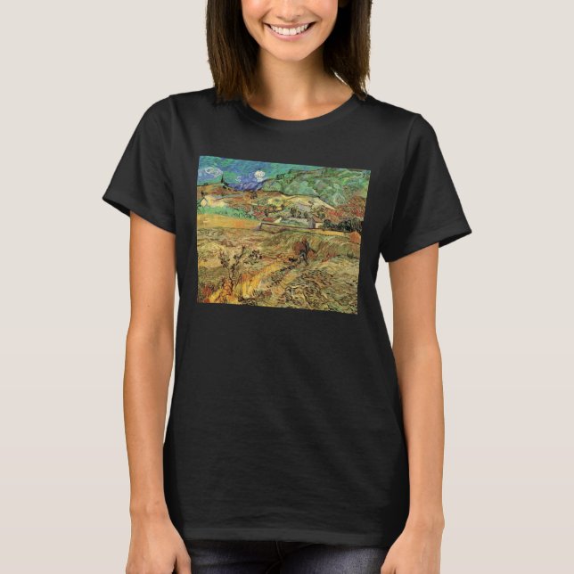 Camiseta Vincent van Gogh - Campo de Trigo Cercado com Camp (Frente)