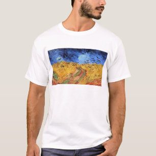 Camiseta Vincent Van Gogh - Campo de Trigo com Corvos Preto