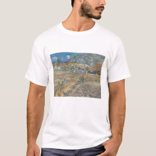 Camiseta Vincent Van Gogh, campo fechado com camponês
