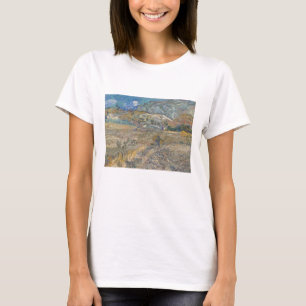 Camiseta Vincent Van Gogh, campo fechado com camponês