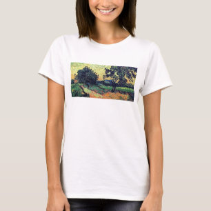 Camiseta Vincent Van Gogh - Castelo de Auvers ao Pôr-do-Sol