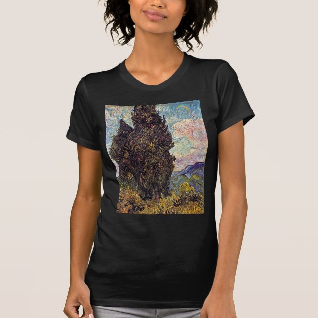 Camiseta Vincent Van Gogh - Ciprestes Amante das Árvores Ar (Frente)