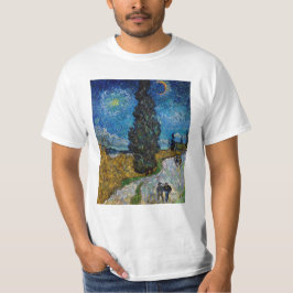 Camiseta Vincent van Gogh - Estrada com Cypress e Star