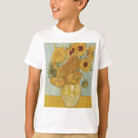 Camiseta Vincent van Gogh - girassóis - arte floral bonita<br><div class="desc">Vincent van Gogh - girassóis - arte floral bonita de um dos mundos a maioria de pintores famosos</div>