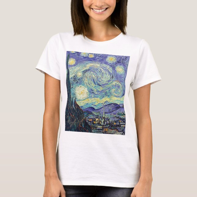 Camiseta Vincent Van Gogh Na Noite Estrelada (Frente)