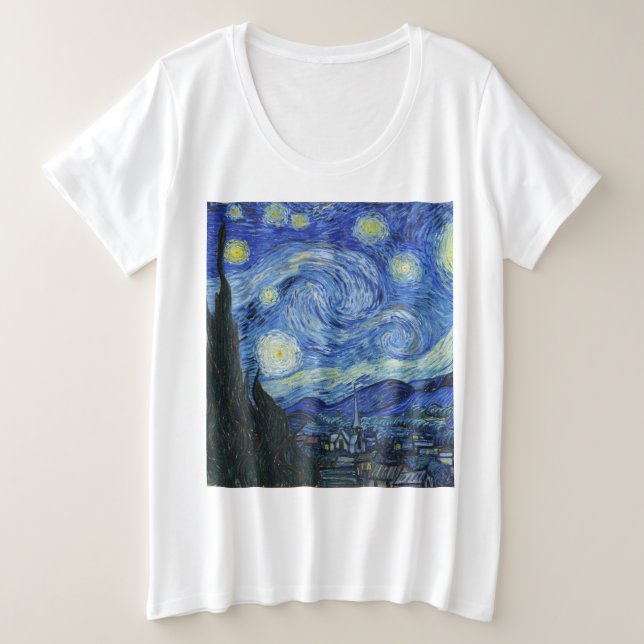 Camiseta Vincent Van Gogh - Noite Estrelada (Frente do Design)