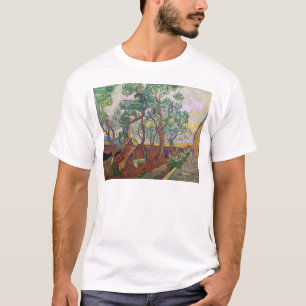 Camiseta Vincent van Gogh o jardim do hospital de St Paul