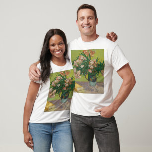 Camiseta Vincent Van Gogh Oleander pintura em flor