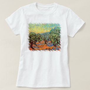 Camiseta Vincent Van Gogh - Olival com Céu Alaranjado
