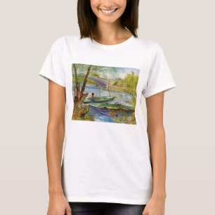 Camiseta Vincent Van Gogh, pescando na Primavera
