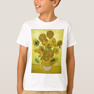 Camiseta Vincent van Gogh quinze girassóis em um vaso