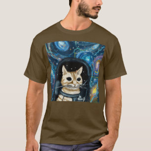 Camiseta Vincent Van Gogh Starry Night Astronaut Cat