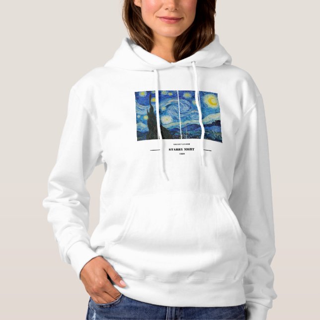 Camiseta Vincent Van Gogh Starry Night Hoodie (Frente)