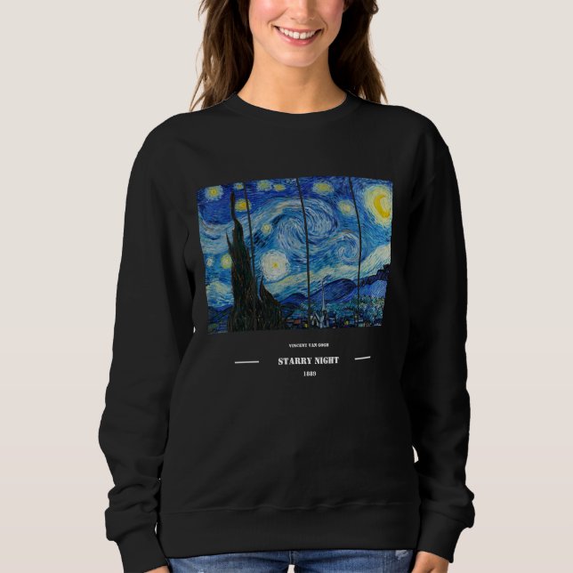 Camiseta Vincent Van Gogh Starry Night Sweatshirt  (Frente)