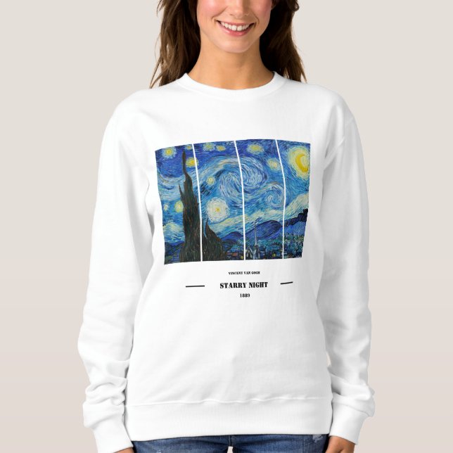 Camiseta Vincent Van Gogh Starry Night Sweatshirt  (Frente)