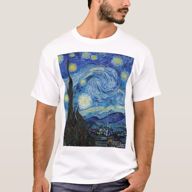 Camiseta Vincent Van Gogh Starry Night Vintage (Frente)