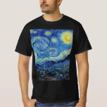 Camiseta Vincent Van Gogh Starry Night Vintage<br><div class="desc">Vincent Van Gogh Starry Night Vintage - Camiseta de Belas Artes</div>