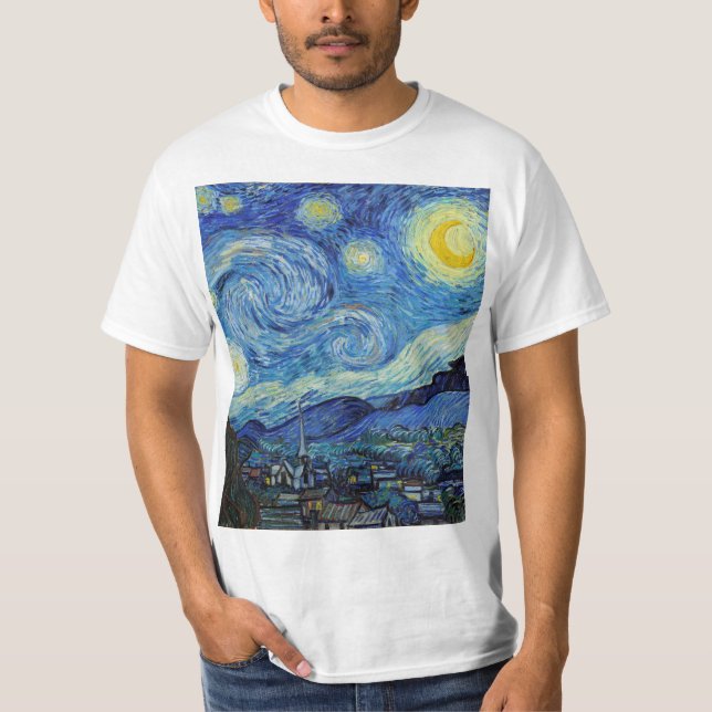 Camiseta Vincent Van Gogh Starry Night Vintage (Frente)