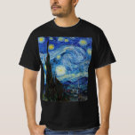 Camiseta Vincent Van Gogh Starry Night Vintage<br><div class="desc">Vincent Van Gogh Starry Night Vintage - Camiseta de Belas Artes</div>
