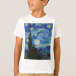 Camiseta Vincent Van Gogh Starry Night Vintage<br><div class="desc">Vincent Van Gogh Starry Night Vintage - Camiseta de Belas Artes</div>