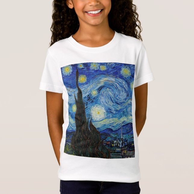 Camiseta Vincent Van Gogh Starry Night Vintage (Frente)