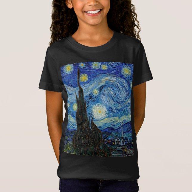 Camiseta Vincent Van Gogh Starry Night Vintage (Frente)