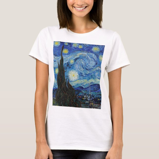 Camiseta Vincent Van Gogh Starry Night Vintage (Frente)
